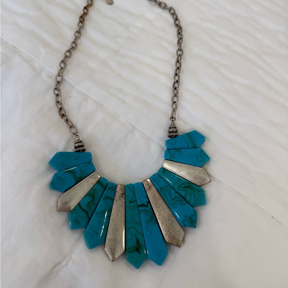 Turquoise and Silver Statement Necklace